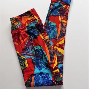 LuLaRoe OS Leggings Gramaphone Phonograph NWOT